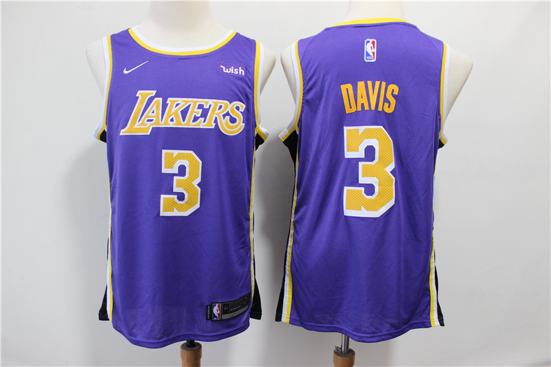Men Los Angeles Lakers 3 Davis Purple Game Nike NBA Jerseys2